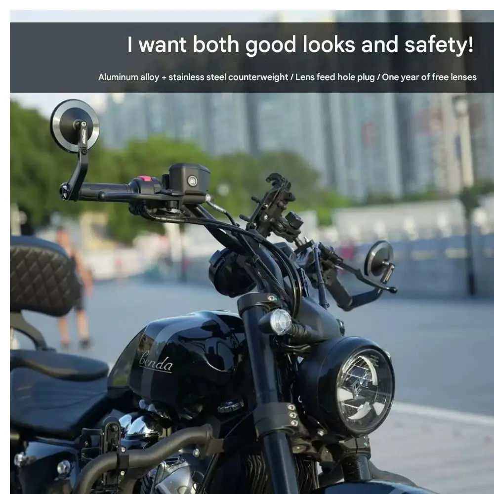 Handlebar mirror is suitable for modifying Haojue TR300 retro wide-angle reversing rearview mirror accessories Haojue 300 - TR