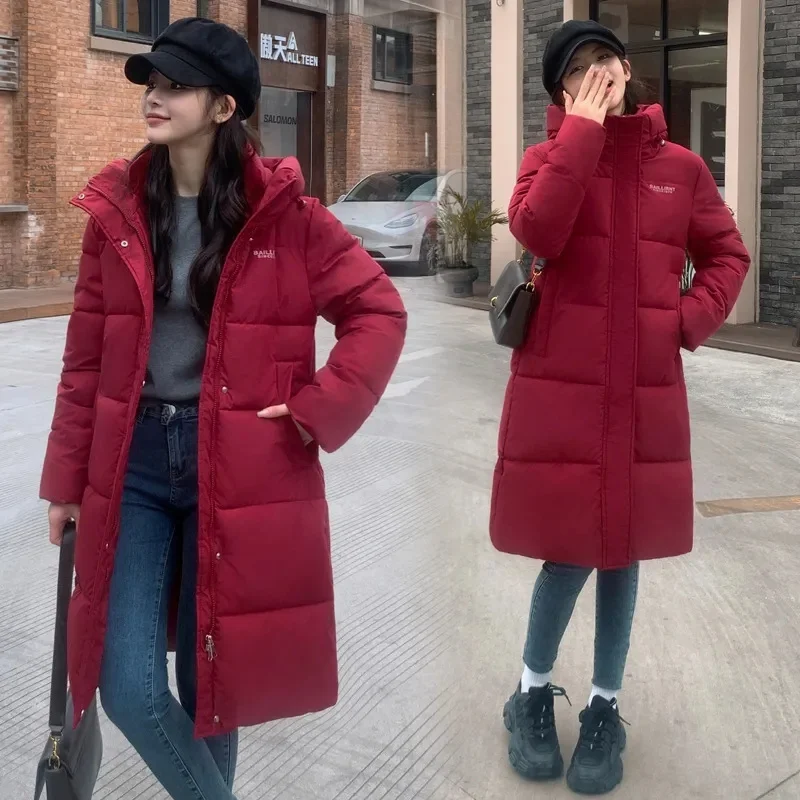 2024 New Warm Thick Winter women\'s Long parka Coat Jacket abiti eleganti da donna giacca imbottita in cotone invernale capispalla con cappuccio