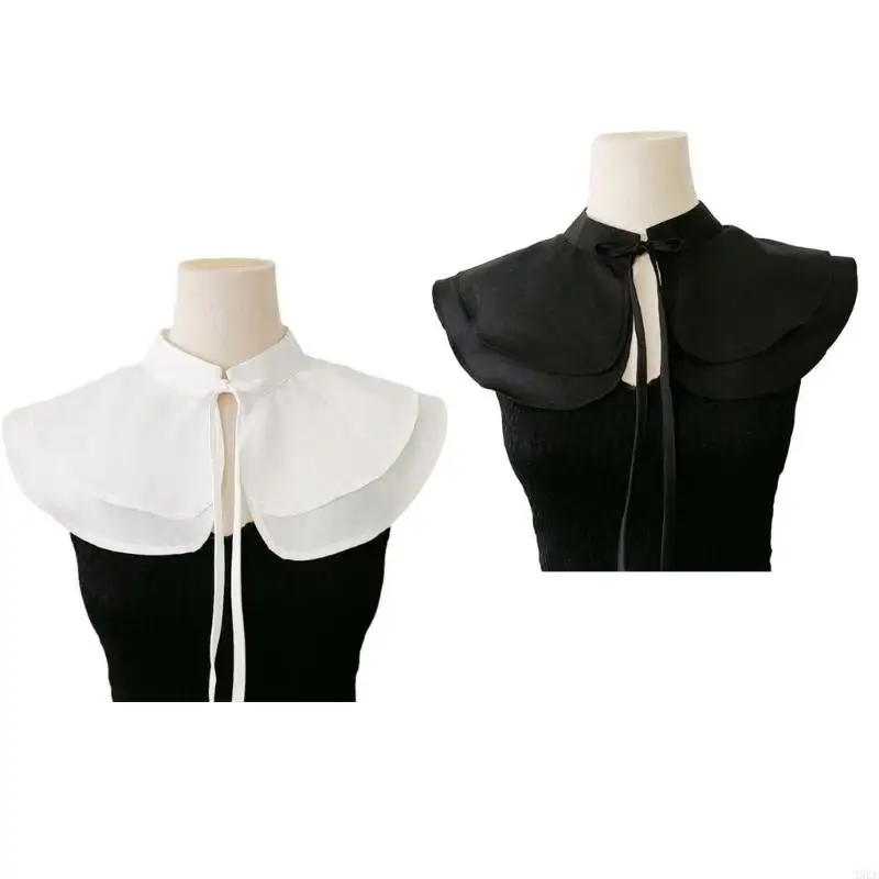 

Adjustable Lace Ruffle Neck Collar Accessory Halloween Cosplay Shawl for Women Girls Gothic Victorian Costume Parties