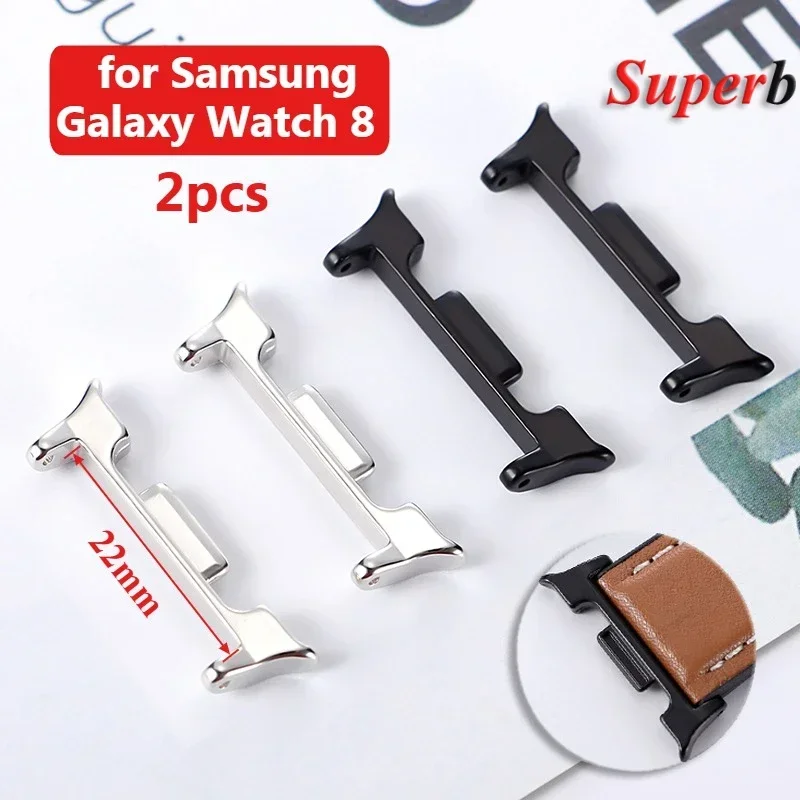 1 Paar Edelstahl-Anschluss für Samsung Galaxy Watch 8, klassischer Armband-Adapter für Galaxy Watch 8 22 mm, Zubehör