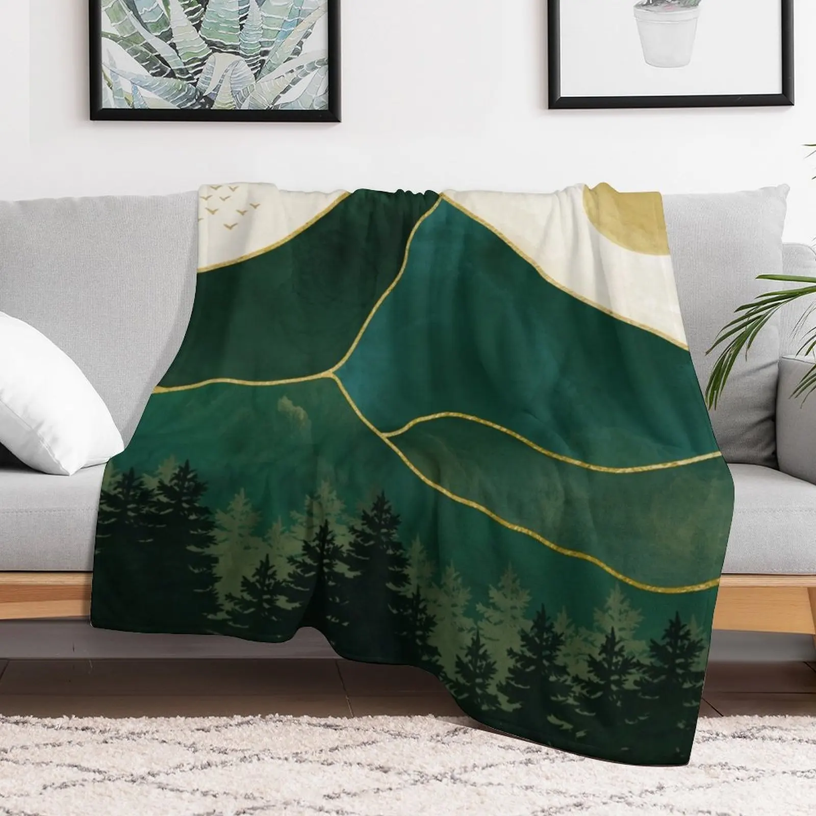 Mount Hood // Picture of a Emerald Abstract Dream and the Oregon Mountain Wilderness Throw Blanket Loose Large Blankets