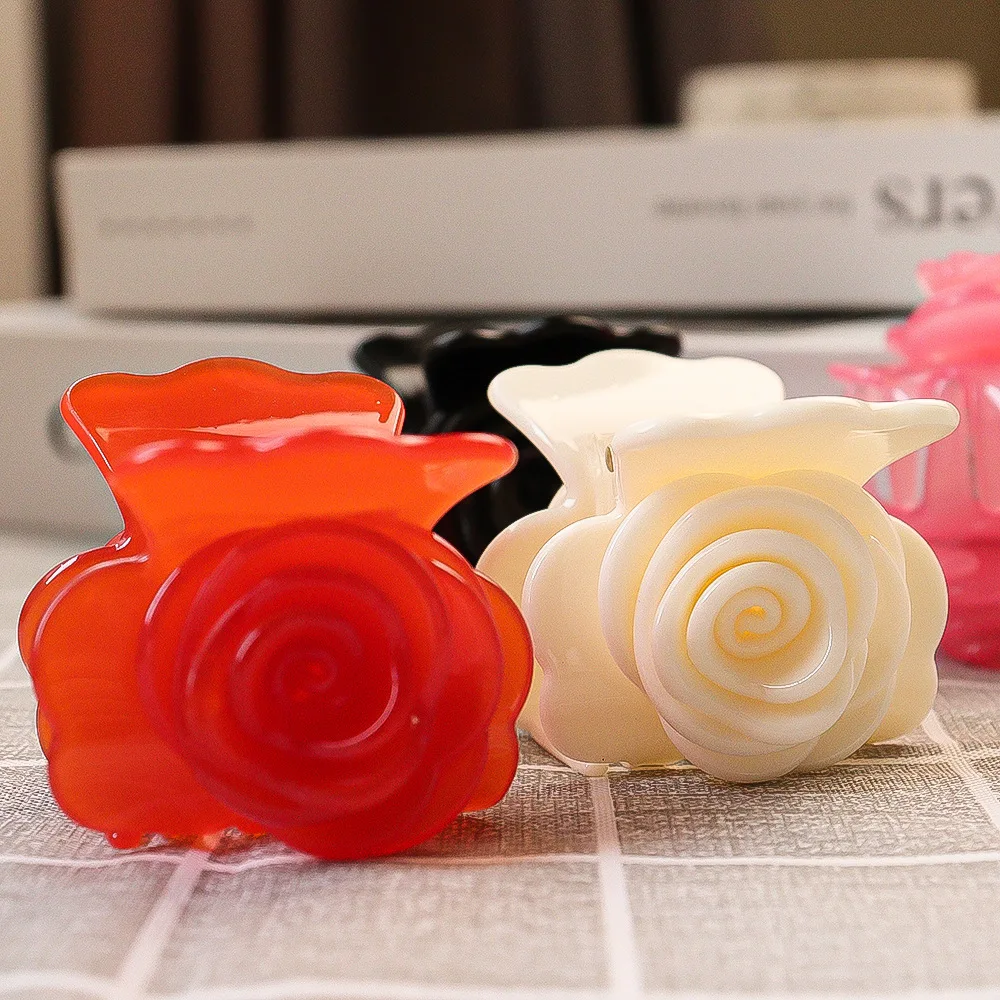 1pc Three dimensional rose petals, half tied hair, elegant temperament, hair accessory, new vinegar hair clip