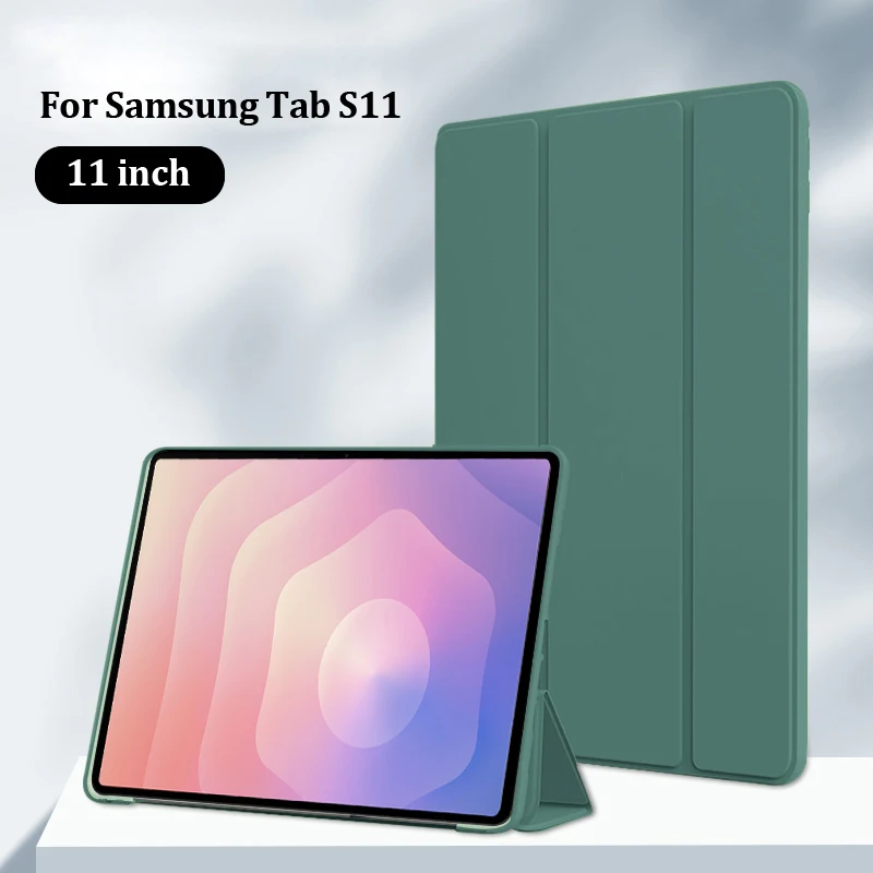 Für Samsung Tab S11 Hülle 11 Zoll Trifold PU-Leder Soft TPU Back Stand Tablet-Hülle für Funda Galaxy Tab S11 Hülle SM X730 X736B