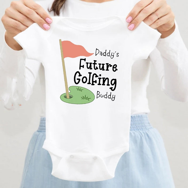 Daddy 's Future Golfing Buddy Print Baby Bodysuit Toddler Funny Newborn Rompers Summer Short Sleeve Clothes Infant Shower Gifts