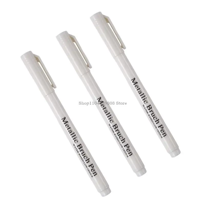3Pcs Metallic Paint Pen Water Resistant Glittering Marker Pen For Card Making - Image 2