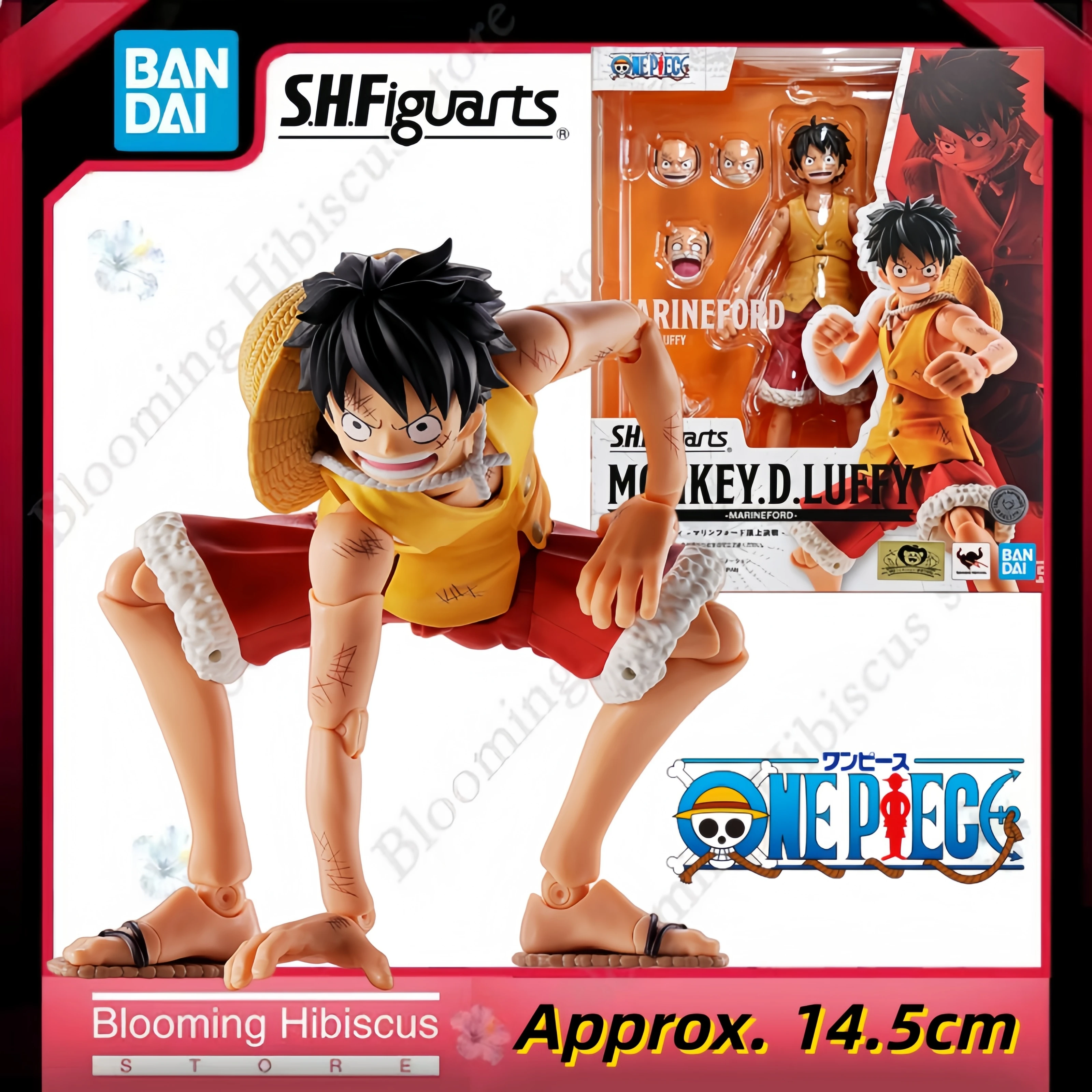 

Authentic Bandai One Piece SHF Monkey D. Luffy - Marineford - Anime 14.5cm Action Figure Collectible Toy In Stock