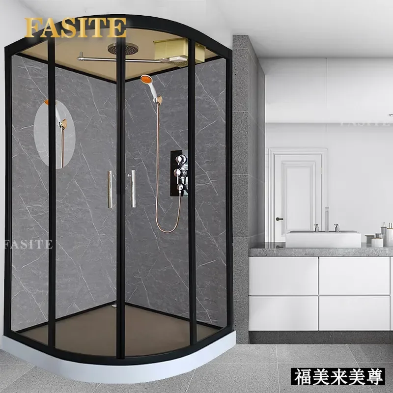 For Minimalist Shower Room Sliding Door Wet Dry Separation Bath Partition Glass Enclosure for Family Hotel Dormitory Bathroom