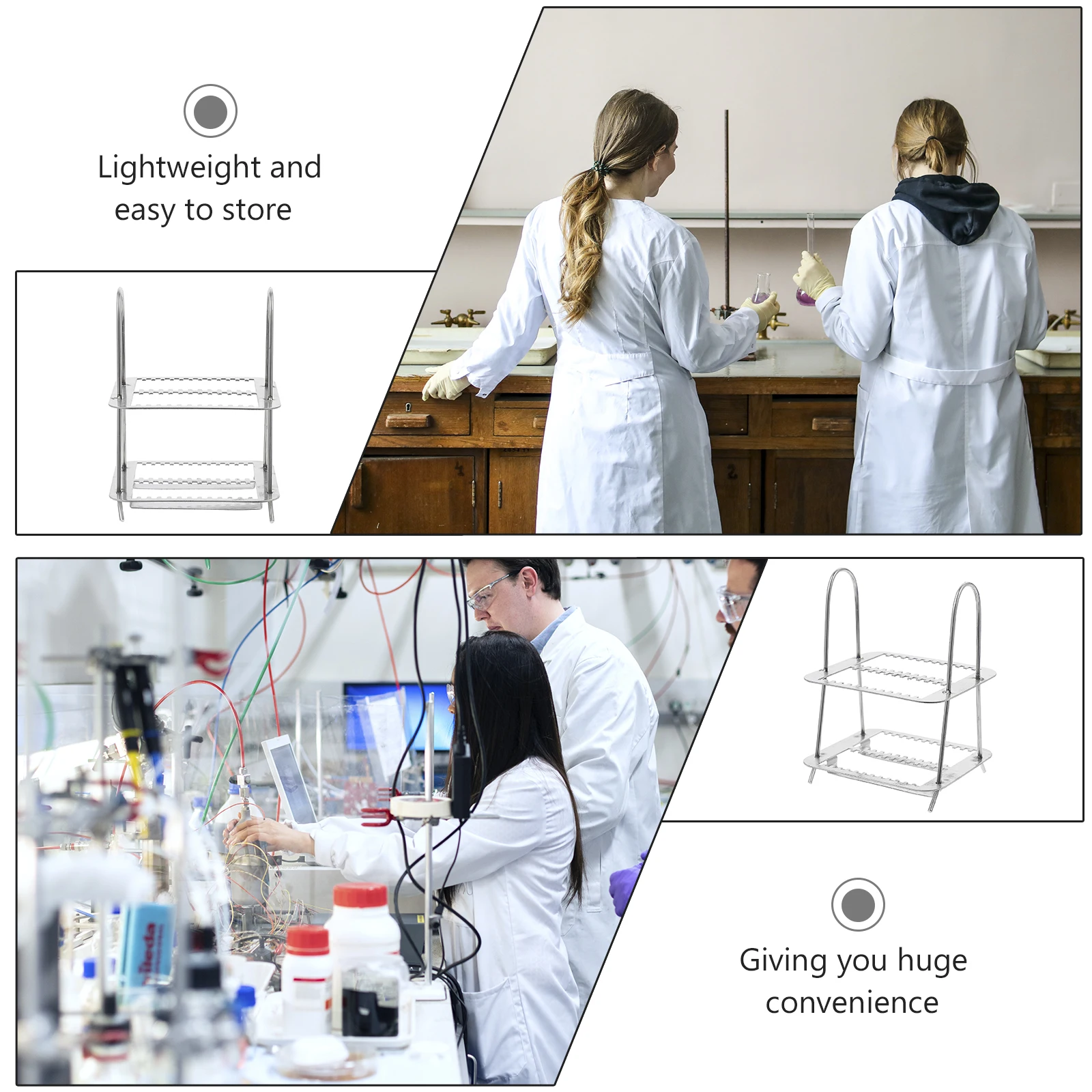 

Stainless Steel Glass Slides Rack Sturdy Lightweight Staining Holder Microscope Slide Organizer Lab Tool For Medical