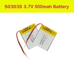 500mAh 3.7V  Lithium Polymer Rechargeable Battery 503035 For GPS MP3 MP4 Toy Bluetooth Speaker Headset Smart Watch Power Bank