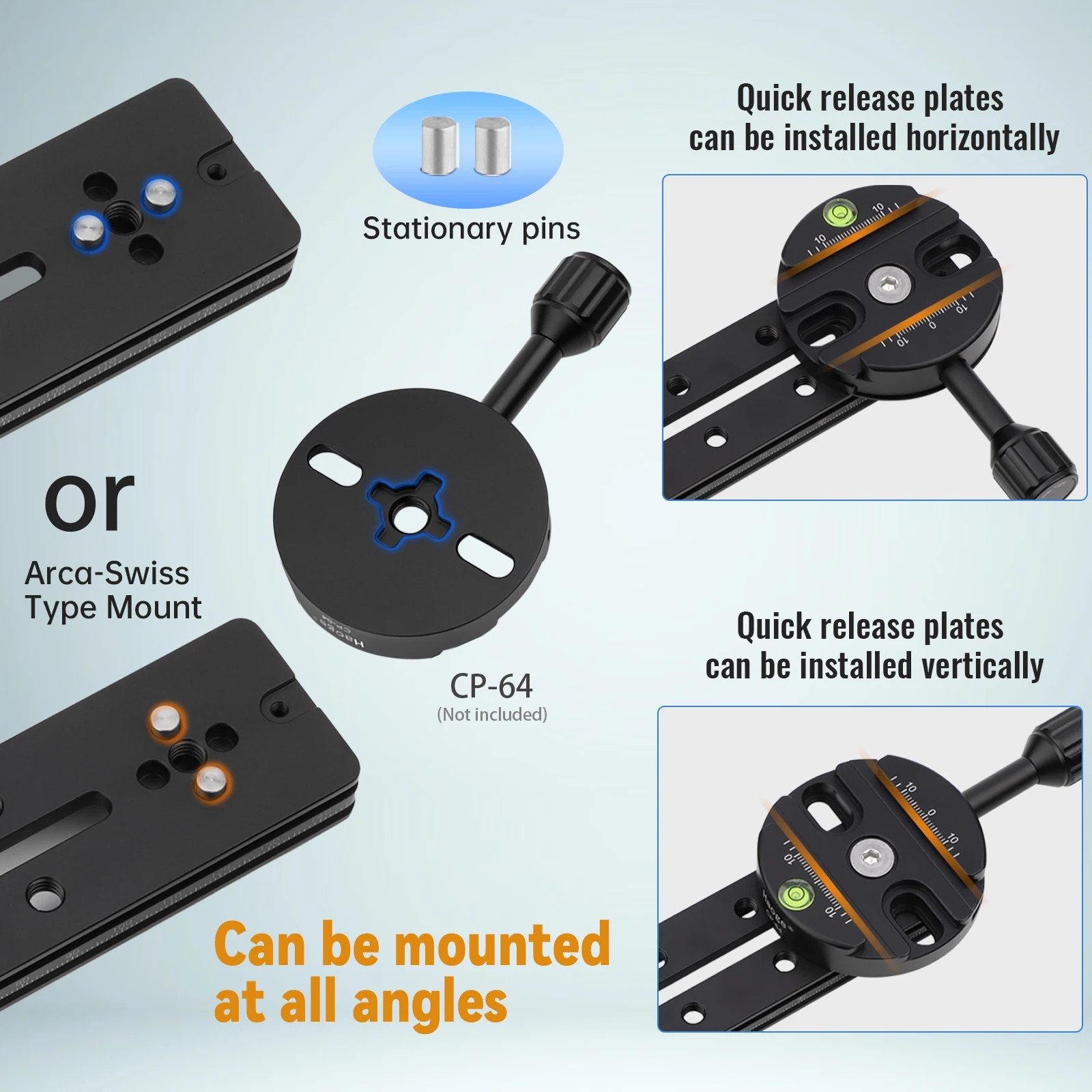 Haoge 300mm Multi-purpose Dual Dovetail Long Quick Release Extender Rail Sliding Plate for Camera Tripod Ballhead Clamp fit Arca