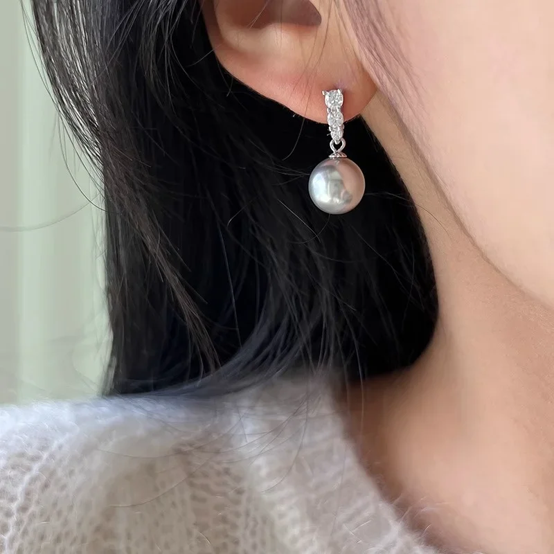 Korean New Dainty Imitation Pearl Drop Earrings for Women Fashion Daily Wear Chic Zircon Earrings Wedding Jewelry Accessories