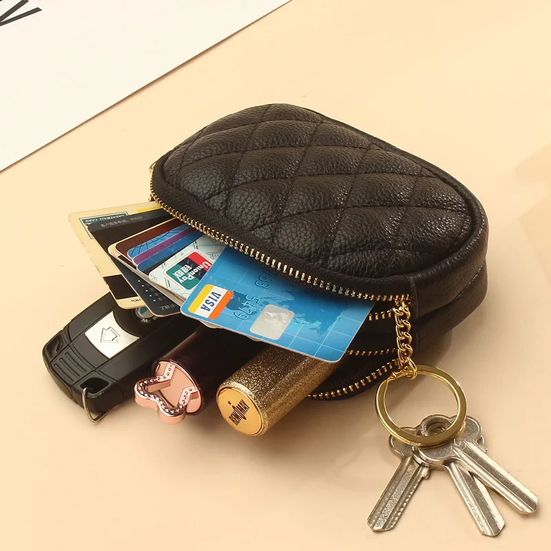 VIELINE Fashion Genuine Leather Women Short Wallet Functional Coin Purse Small Money Bags Double Zipper Coin wallet Multi Colors