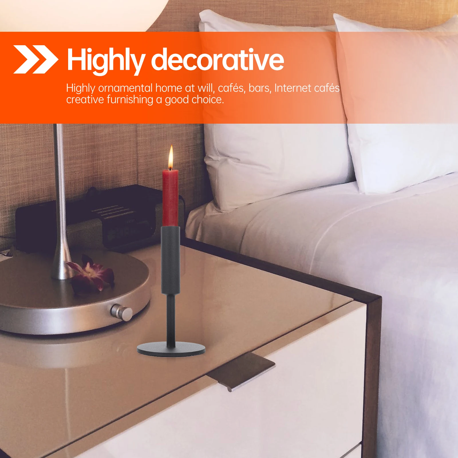

Creative Iron Holder Stand Decorative Vintage Black Tealight Support Tabletop Decoration Home Bar Café Ornament