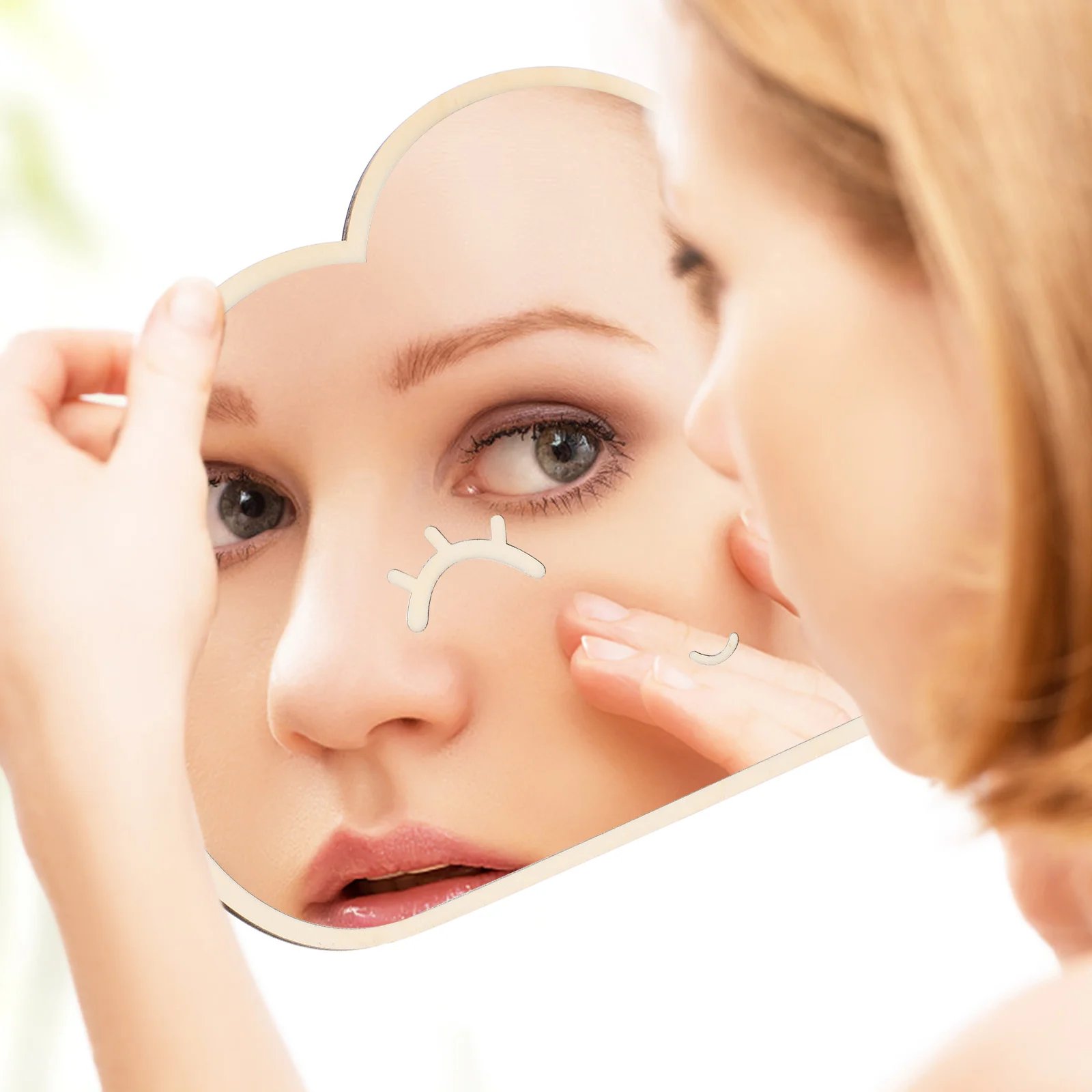 

1Pcs Wood Back Acrylic Mirror Wall Pendant for Playroom Hallway Porch Smooth Surface Decorative Ornament