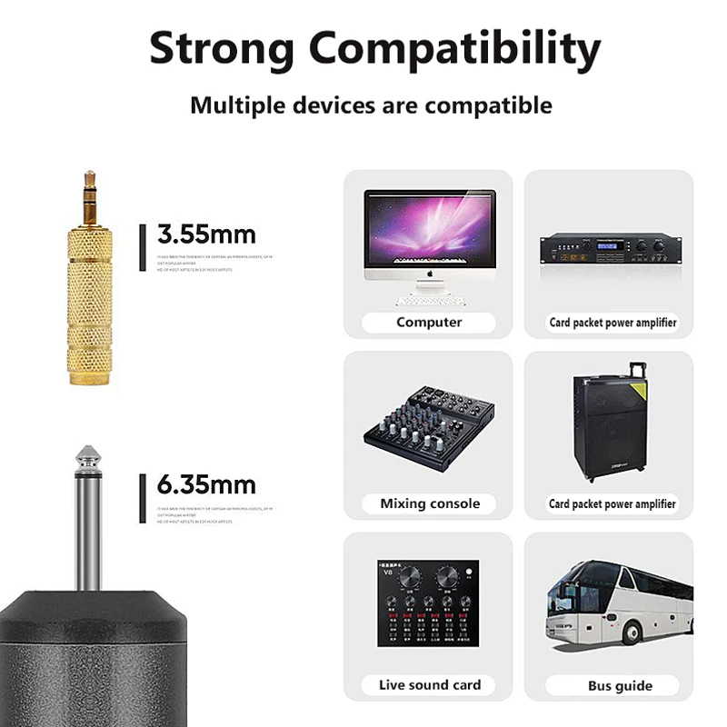 UHF Wireless Microphone Headset Mic Lavalier Lapel Mic with Bodypack Transmitter Teaching Speech Interview Vlog Live Recording