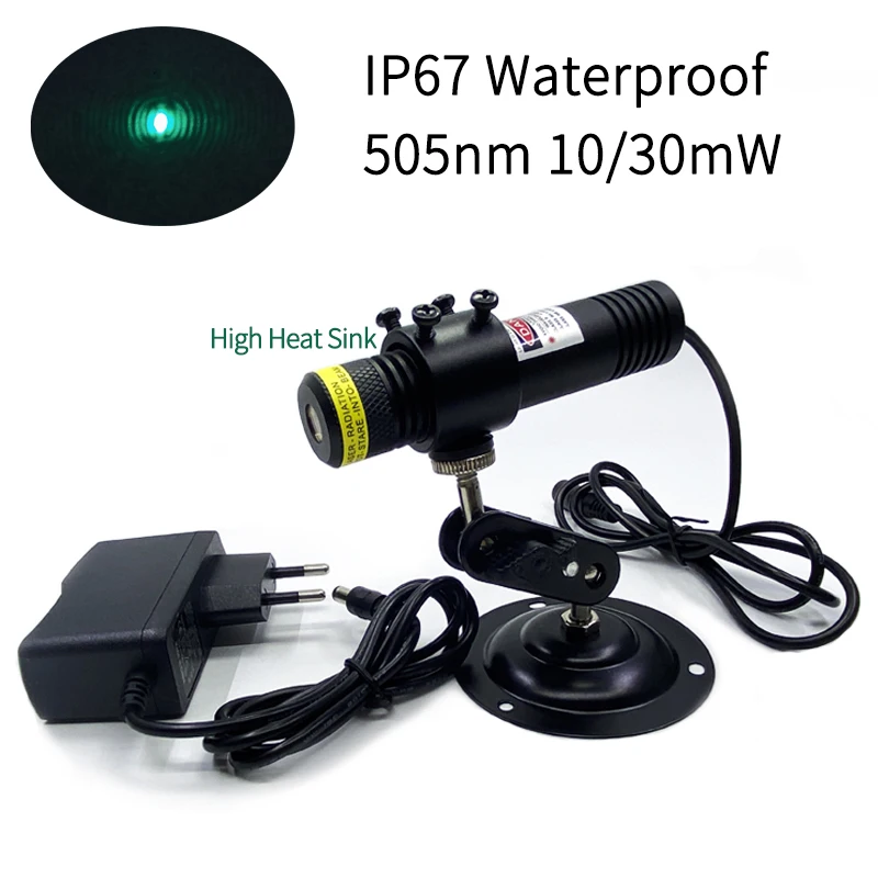 

Waterproof IP67 Glass Lens D22X100mm 505nm Green Dot 10mW 30mW Laser Module for Cutting Positioning Free with Standard Bracket