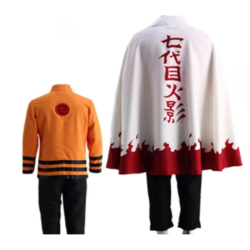 Anime cosplay Seventh Hokage Cosplay Full Set Costume Halloween With Hat Uniform Cloak Suit Outfit Custom