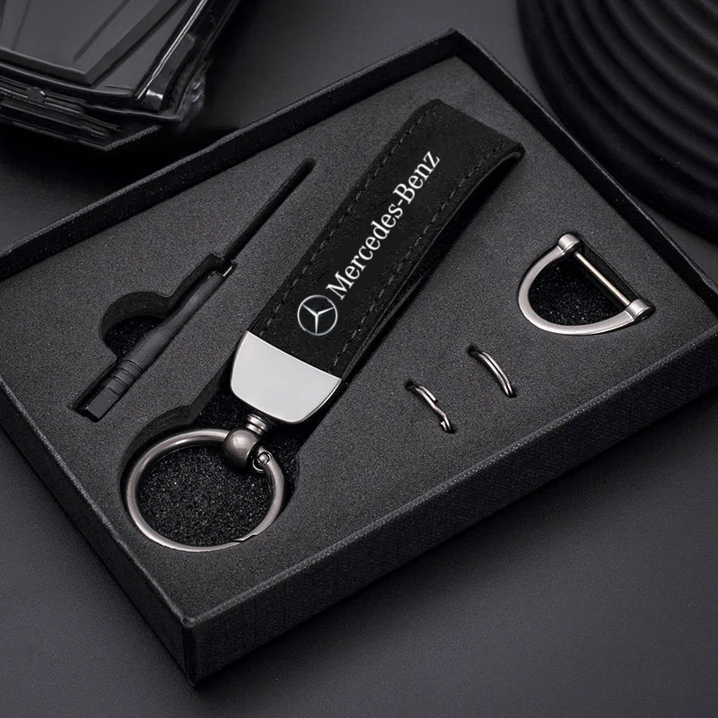 

1pcs Leather Car Styling Badge Pendant 4s Shop Gifts Auto keychain For Mercedes Benz W211 W203 W204 W210 W124 AMG W202 CLA W212