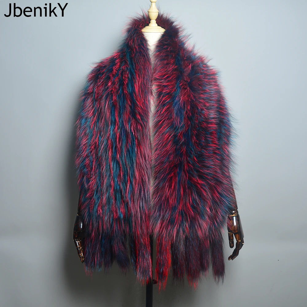 

Luxury Women Fox Fur Shawl Real Fox Fur Wrap Winter Autumn Hand Knit Natural Fox Fur Scarf with Fringes Real Fur Stole