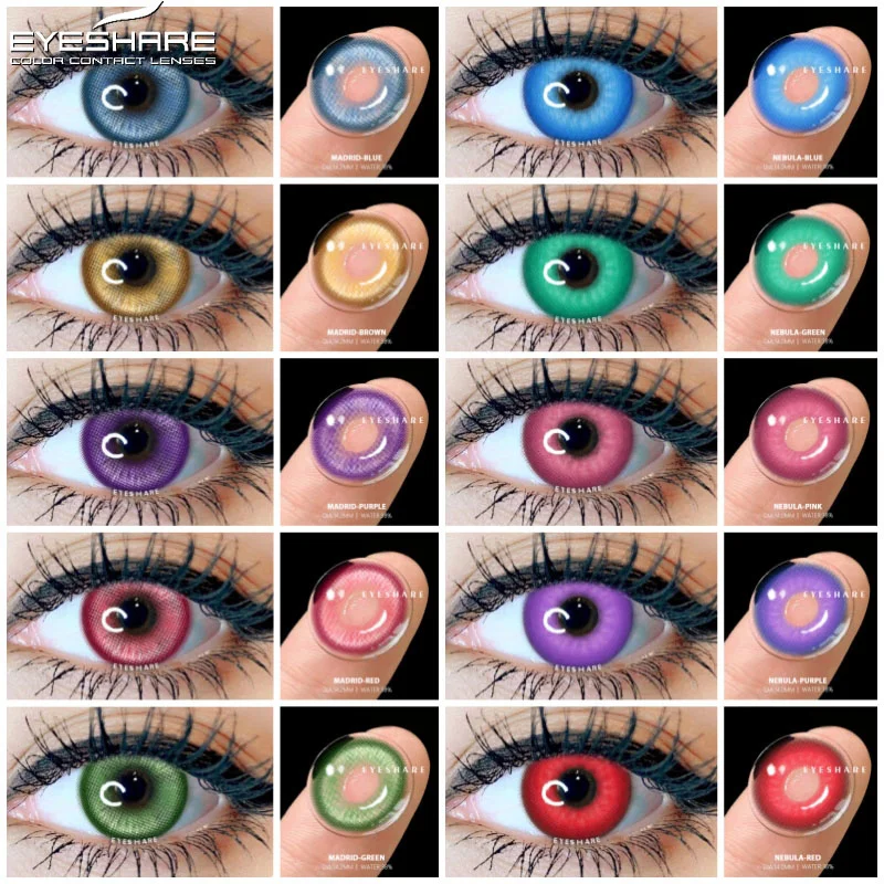 EYESHARE 1pair Halloween Lenses Colored Contact Lenses for Eyes Purple Cosplay Eye Lens Multicolored Lenses Blue Eye Lens Yearly