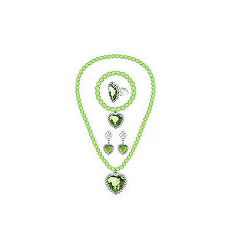 Kinder Mädchen Elsa Sofia Belle Prinzessin Zubehör Verfeinerung Perlen Halskette Armband Ring Ohrring Schmuck 5 Stück Sets – Detail 7