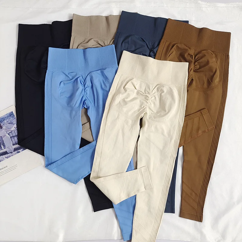 Nahtlose High-Waist-Yoga-Leggings für Damen, schnelltrocknend, atmungsaktiv, mit Bauchkontrolle und Po-Lifting-Effekt für Workout, Laufen und Training