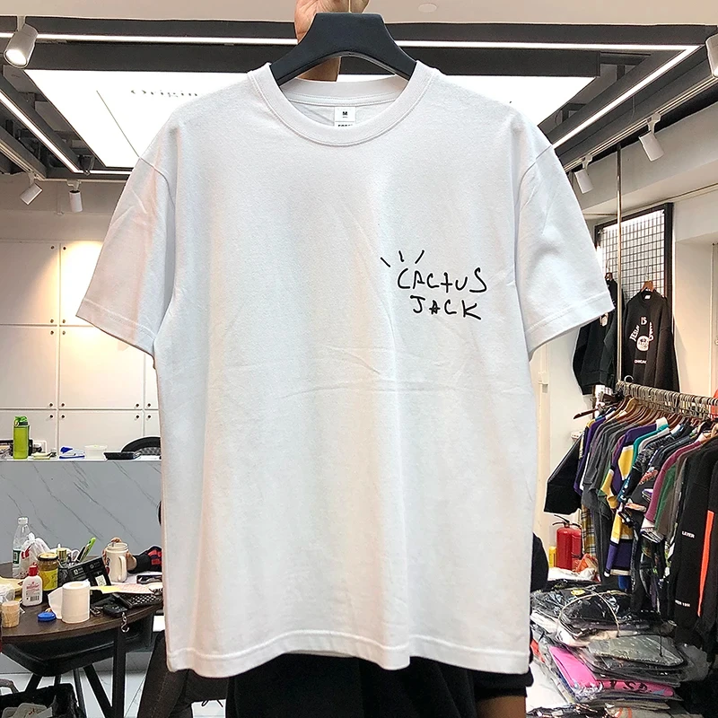 New luxury Cactus Jack Hip Hop Tshirts Travis  Men's Hip Hop Cotton T-Shirt Streetwear Tee Top