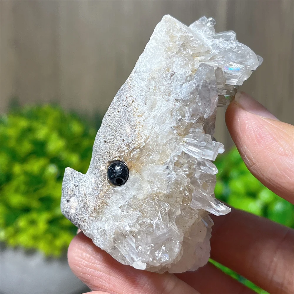 Clear Quartz Hedgehog Carving Specimen Stone Quartz Natural Crystal ealing Gemstone Mineral Decoration Energy Room Gift Home