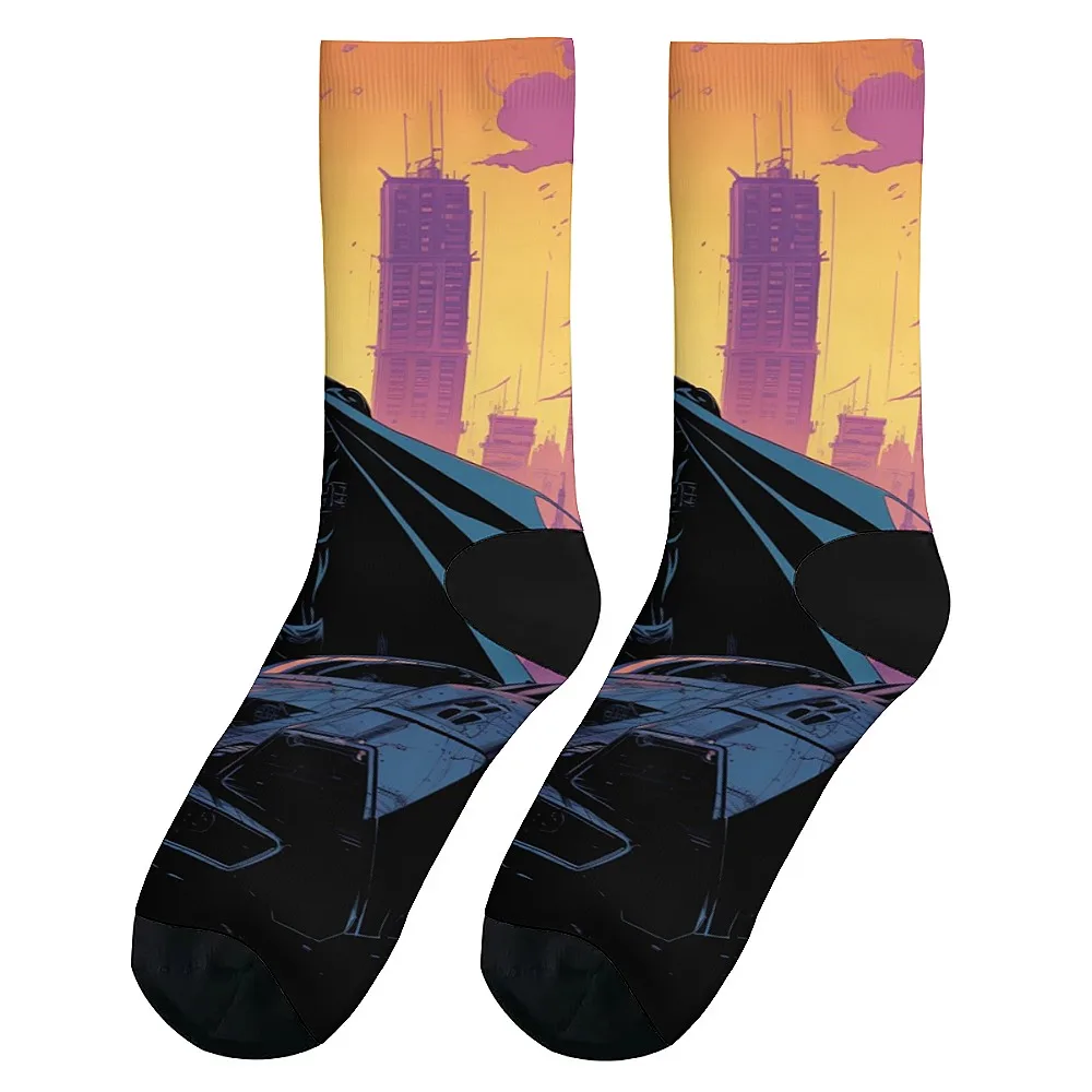 New and interesting men's socks, comic bat cartoon hero, street hip hop style, fashion, comfortable and breathable, ideal gift