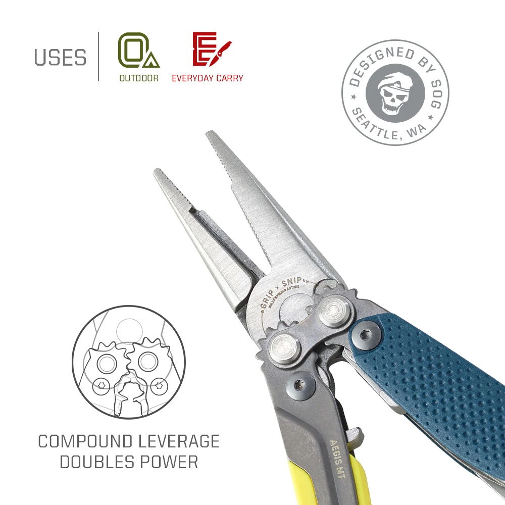 SOG 5 In 1 Mini Multi-tool Fishing Pliers Lightweight Compact Small Folding Multitool Pocket Knife Outdoor Camping Hunting Tools