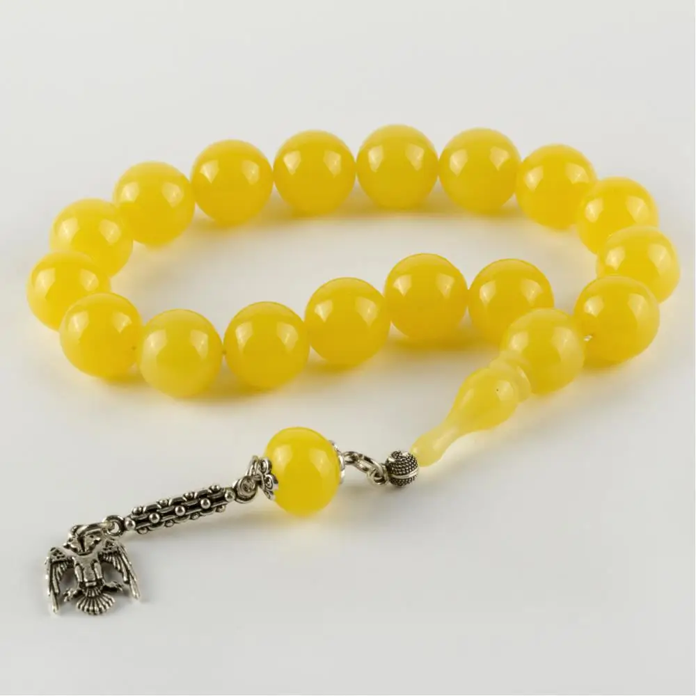 Powder Amber Flat Cut Squeezing Rosary