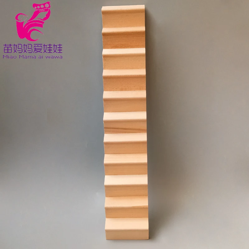 1:12 1:8 Doll House Diy Model Mini Furniture Stairs Plain with Handrails Mini Wooden Staircase Diy Accessories