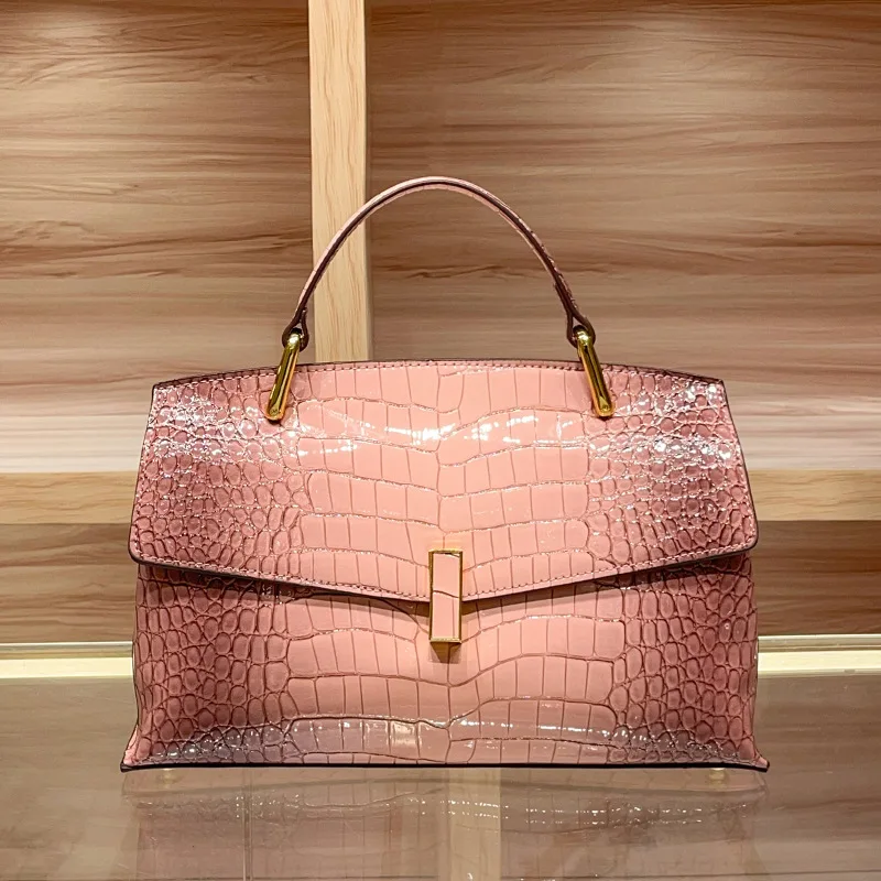

Fashionable Crocodile Pattern Leather Handbag Single Shoulder Crossbody Bag Women's Bag Magnetic Buckle Closure Tote Bag