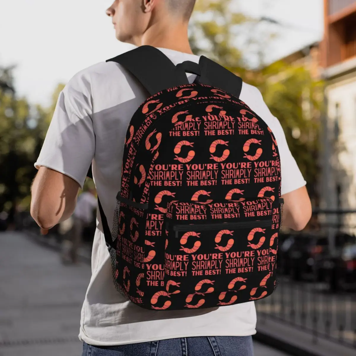 

You'er Shrimply The Best Backpack Daypack Large Capacity Boys Girls BookBag School Bag Shoulder Bags for Men Women