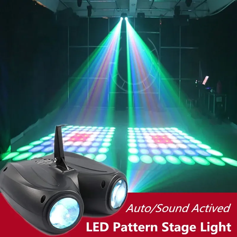 lampada led double head disco spotlight colorido projetor de luz dj party iluminacao de efeito de palco para entretenimento domestico 128 led 64 01