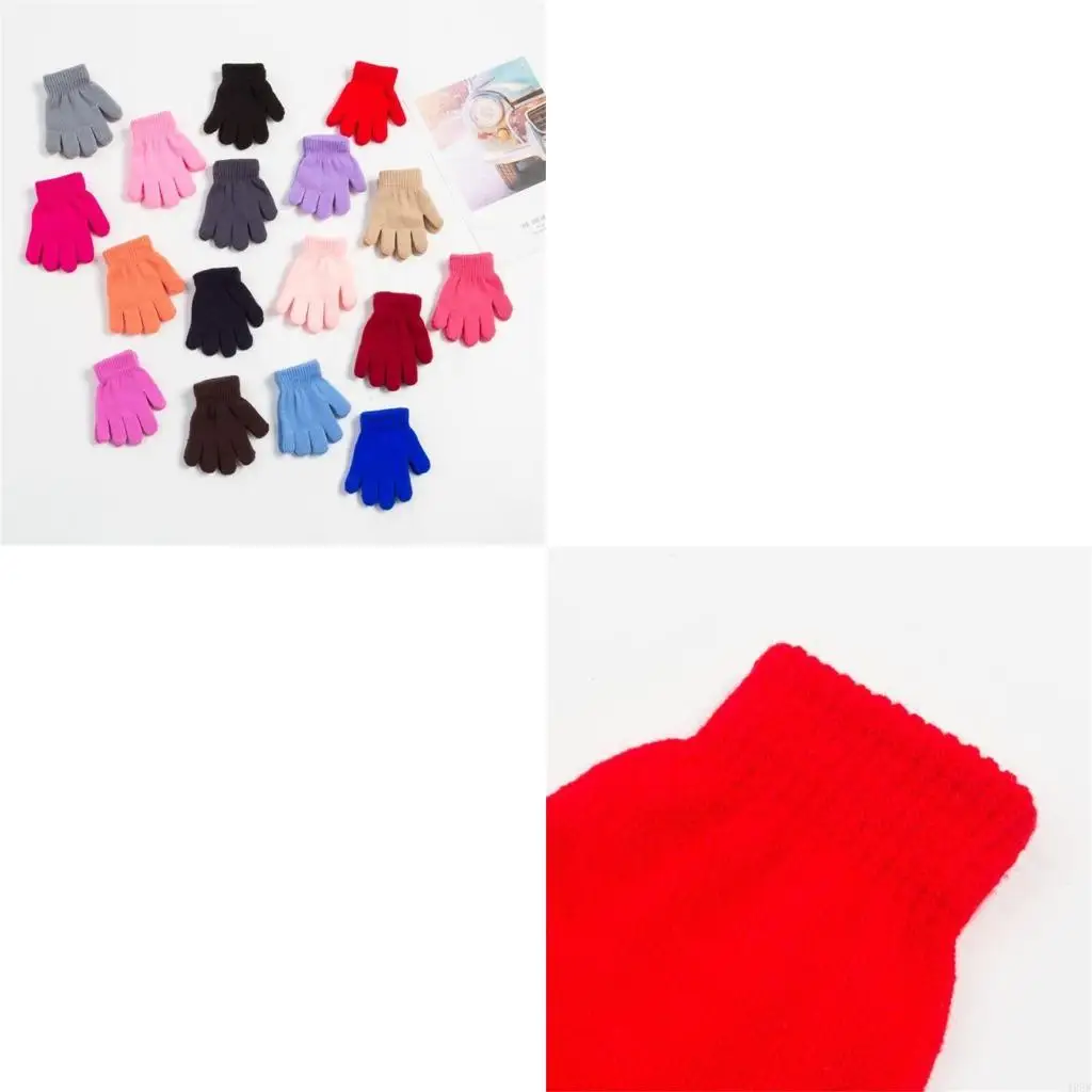 

Versatile Full Finger Gloves Bright & Cheerful Knitted Gloves for Boys & Girls 425F