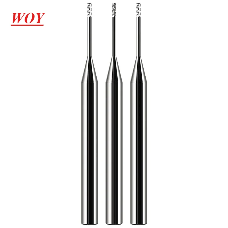 

WOY HRC58 3-Flute Micro Diameter Deep Groove Deep Hole Tungsten Steel Carbide Aluminum CNC Machinery Milling Cutter Tools