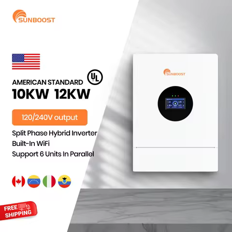 【Free shipping in the US】Sunboost US 10Kw 12KW Off Grid Hybrid Solar Inverter Split Phase Inverter 120V 240V Pure Sine Wave