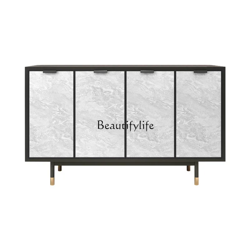 Nordic entrance cabinet Italian imitation marble pattern light luxury modern simple foyer decorative cabinet