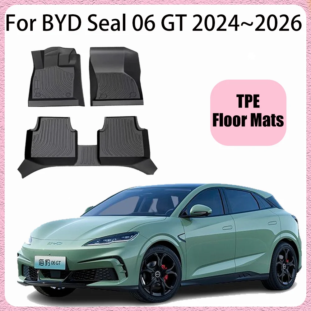 

Для BYD Seal 06 GT 2024 ~ 2026 2025 автомобильные коврики из ТПЭ с левым рулем, устойчивые к царапинам ковры, аксессуары для защиты салона