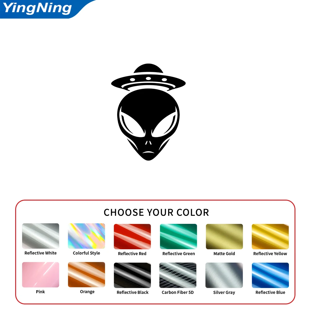 Classic Alien Spaceship Car Decal Vinyl Sticker Waterproof Universal Auto Window Body Bumper Sci Fi Exterior Decoration Graphic