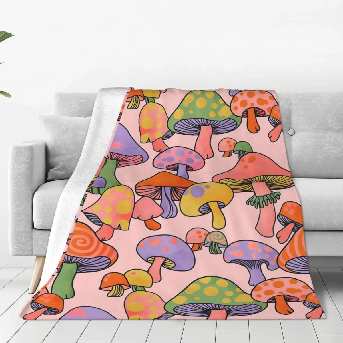 Happy Hippie Mushroom Magic Blankets Fleece Multi-function Sofa Throw Blankets For Couch Bedding Office Throws Bedspread Quilt