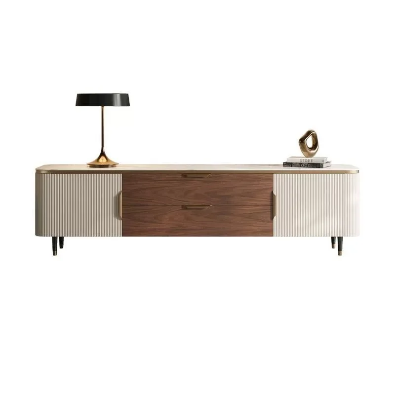 

Light luxury marble solid wood TV cabinet household modern simple living room cabinet