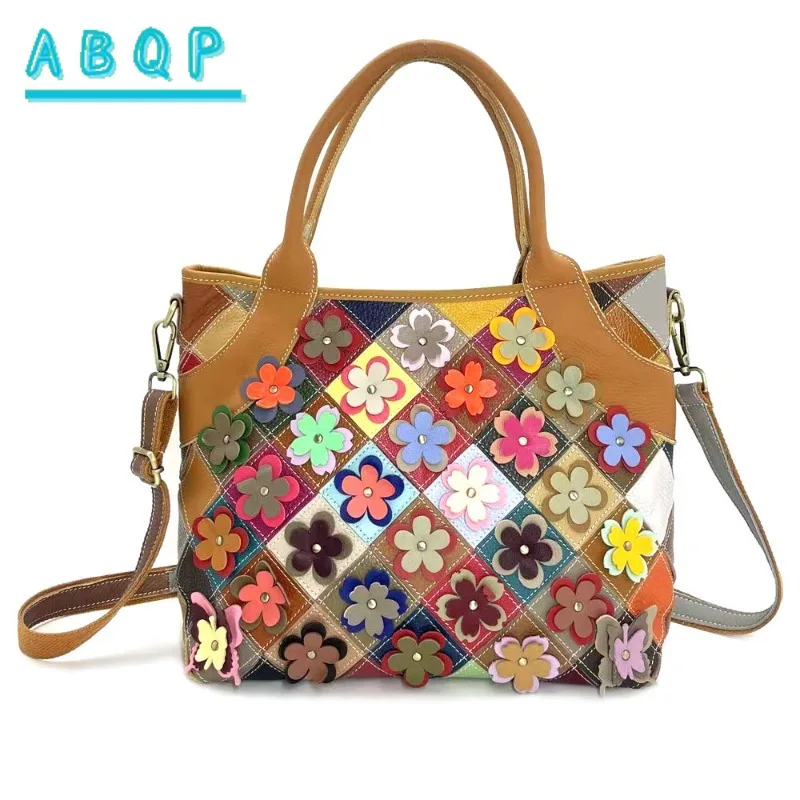 

New Women's Handbag Genuine Leather Color Stitching Women's Shoulder Crossbody Bag Luxury Brand Personalized Casual Women's Bag