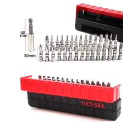 Japan Vessel Impact Ball Torsion Screwdriver Bits Set with Holder Connector in Slide Case