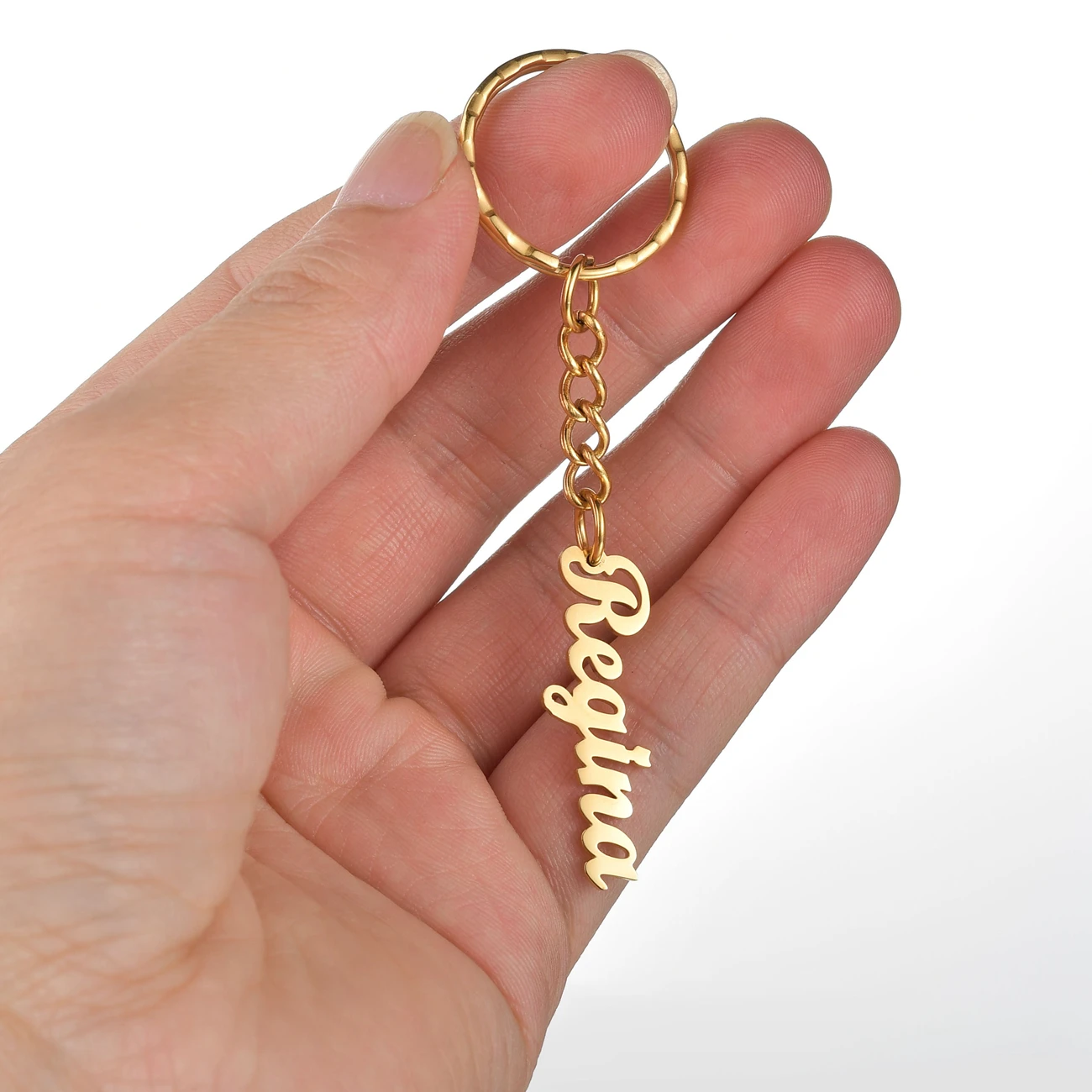 Nach Personalizd Keychain Anhänger Edelstahl Herz Name Gold Typenschild Für Frauen Männer Schmuck Charme Geschenk