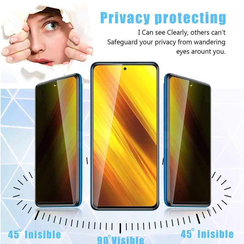 poco f5 proKaca Tempered Anti Mata-Mata Untuk xiaomi poco f5 pro 5g Privasi Pelindung Layar Poco X5 Pro x4 pro Poko f5 Privasi Kaca poko x3 nfc Film Anti Mengintip Poco X3 NFC pocoX4gt Kaca Anti Silau poco f 5 pocco x5