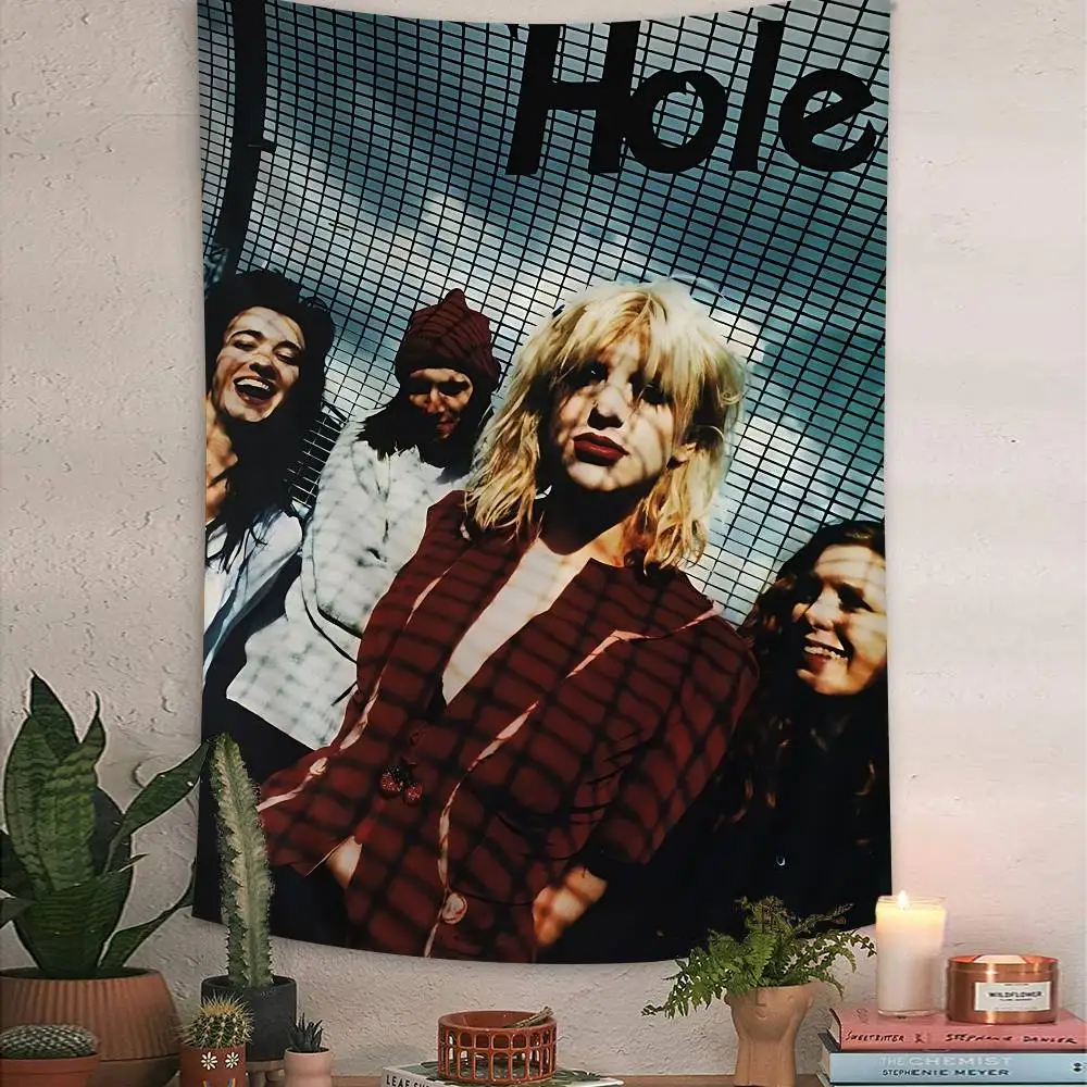 Alternative Rock Band H-Hole  Tapestry Art Printing Japanese Wall Tapestry Anime Wall Hanging Home Decor