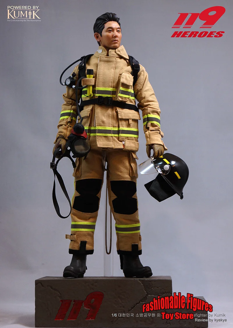 KUMIK KMF23-F02 1/6 Men Soldier The Police Station Next To Fire Station Korean Firefighters Dolls 12Inch Full Set Action Figure