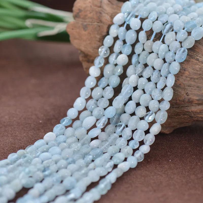 

Joanlyn Natural Aquamarine Abacus Beads NOT Dyed 5x6mm Irregular Shape 15 Inch Strand AQ45